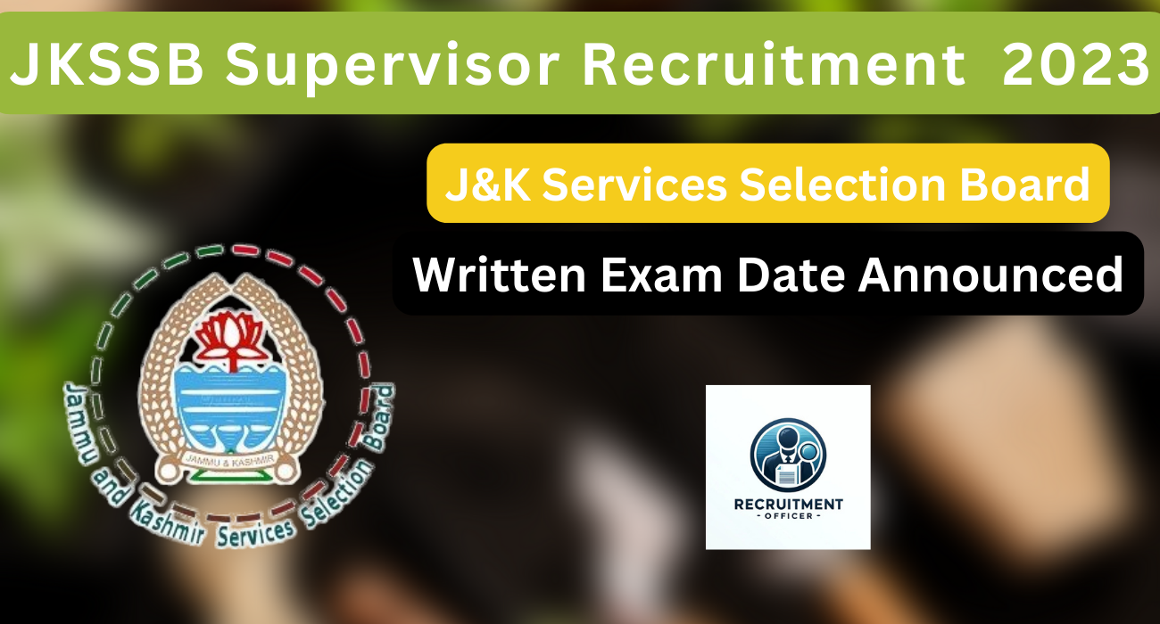 JKSSB Supervisor Recruitment 2023