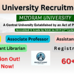 Mizoram University Recruitment Notification 2024