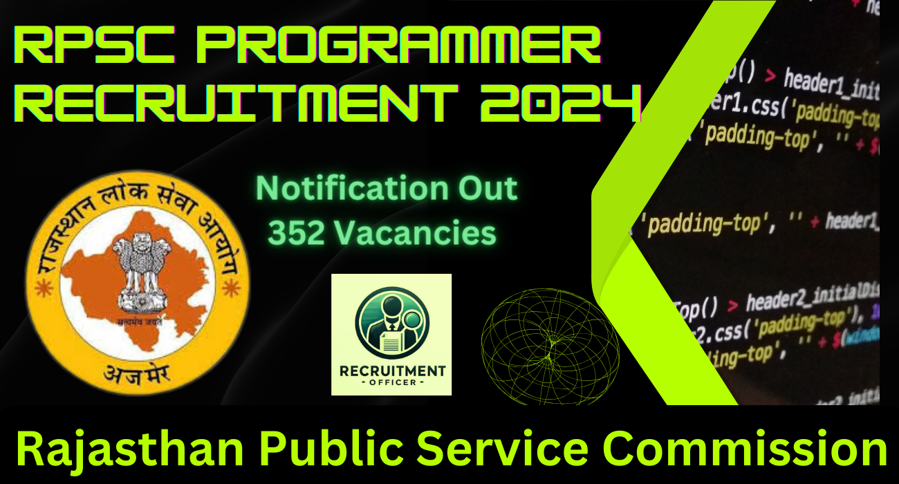 RPSC Programmer Recruitment 2024 Notification
