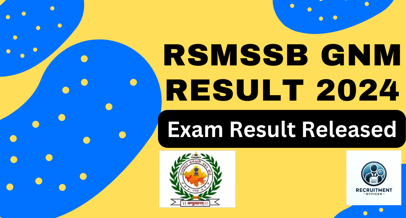 RSMSSB GNM Result 2024 Notification