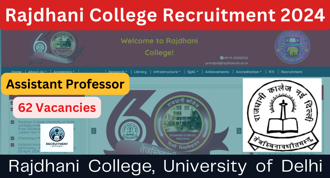 Rajdhani College DU Recruitment 2024