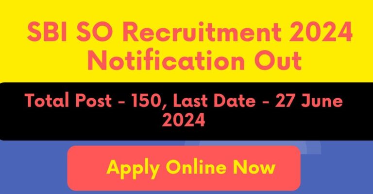 SBI SO Recruitment 2024 Notification