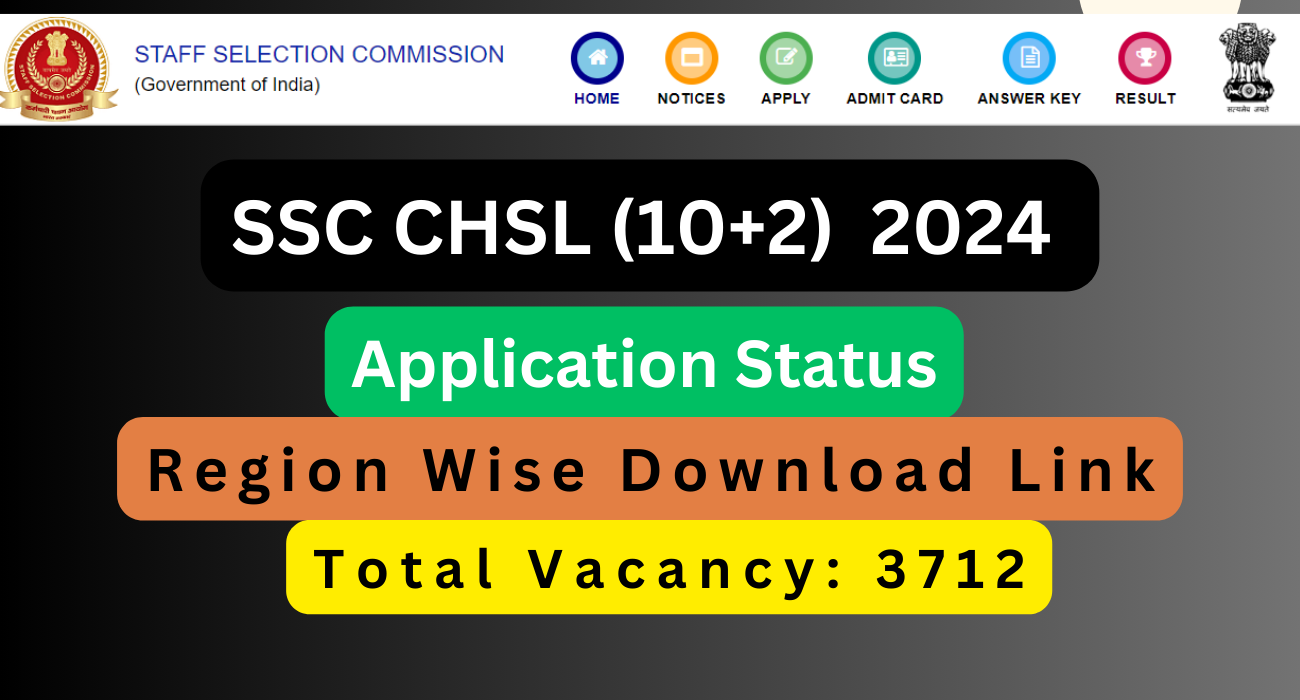 SSC CHSL (10+2) Application Status 2024 