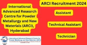 ARCI Recruitment 2024 Vacancy Overview