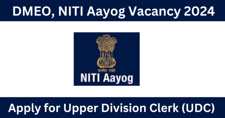 DMEO NITI Aayog Vacancy 2024