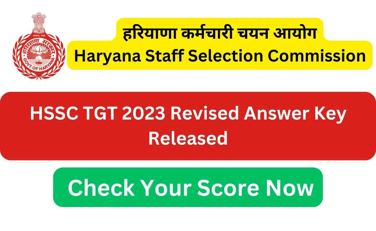 HSSC TGT 2023 Revised Answer Key Released 