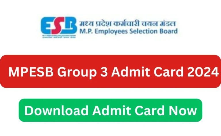 MPESB Group 3 Admit Card Download