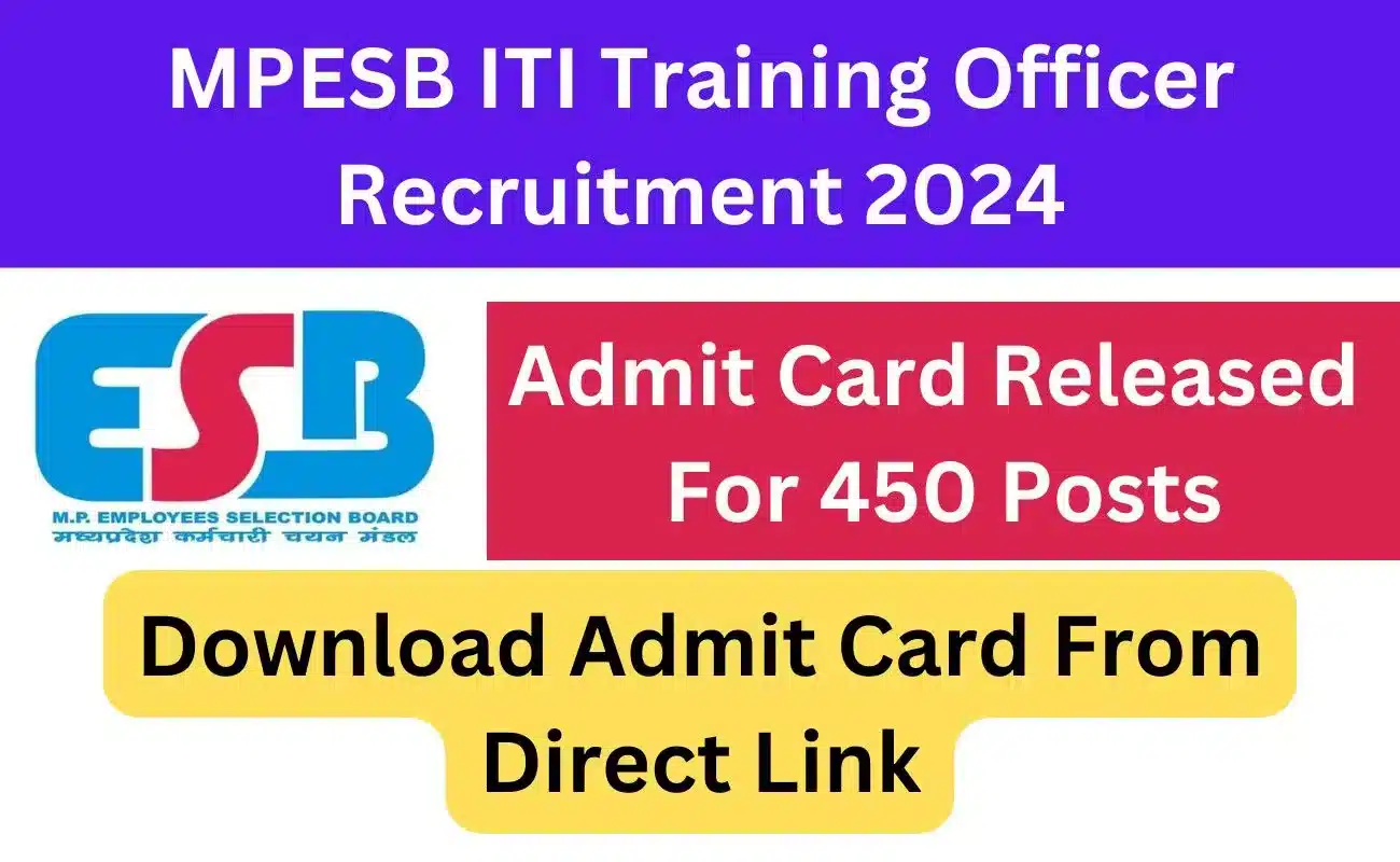 MPESB ITI Training Officer Admit Card 2024