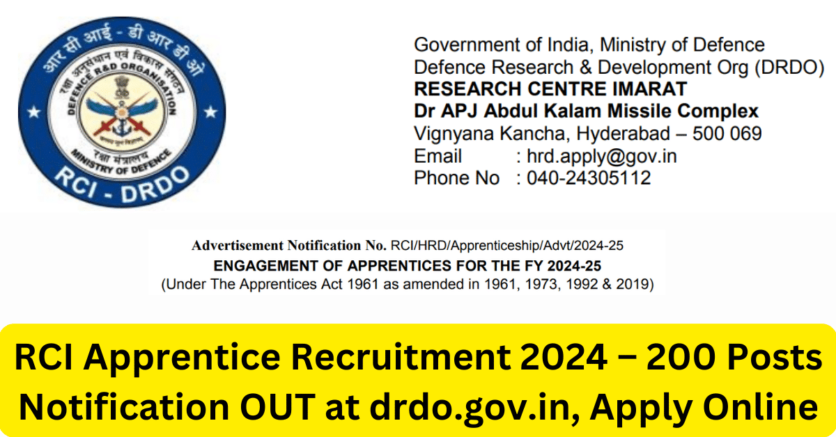 RCI Apprentice Recruitment 2024