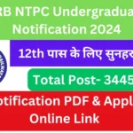 RRB NTPC Undergraduate Notification 2024