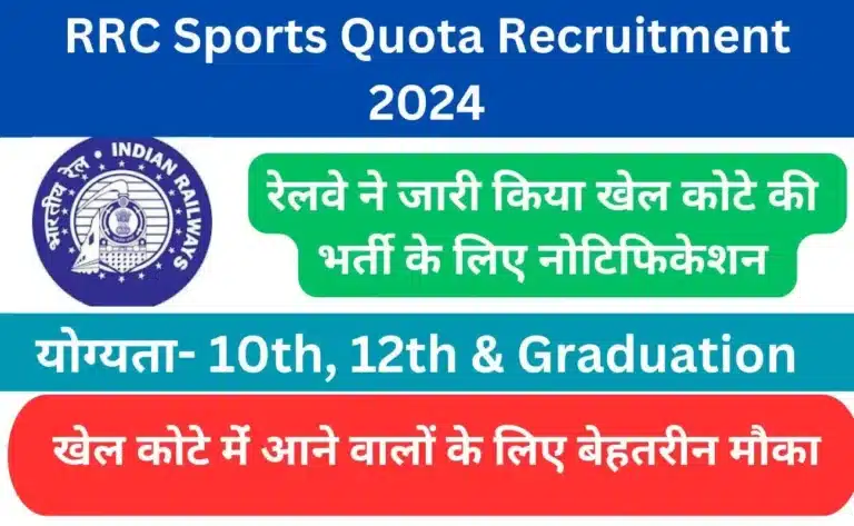 RRC SR Sports Quota Recruitment 2024