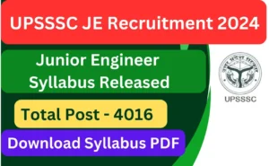 UPSSSC JE Syllabus 2024