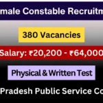 HPPSC Female Constable Recruitment 2024: Apply for 380 vacancies in the Himachal Pradesh Police Department before October 31, 2024.