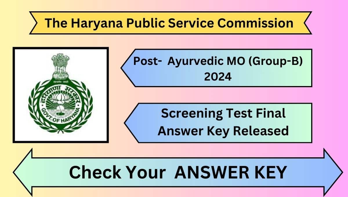 HPSC Ayurvedic MO (Group-B) 2024