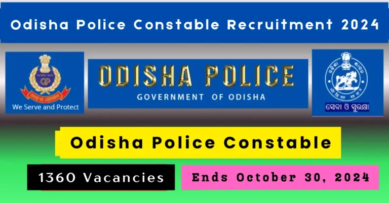Odisha Police Constable Recruitment 2024 - Apply Online for 1360 Vacancies.
