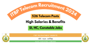 ITBP Telecom Recruitment 2024 - 526 Vacancies for Sub-Inspector, Head Constable, and Constable Positions.