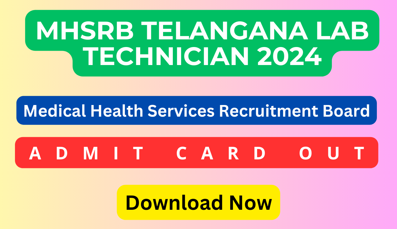 MHSRB Telangana Lab Technician Admit Card 2024
