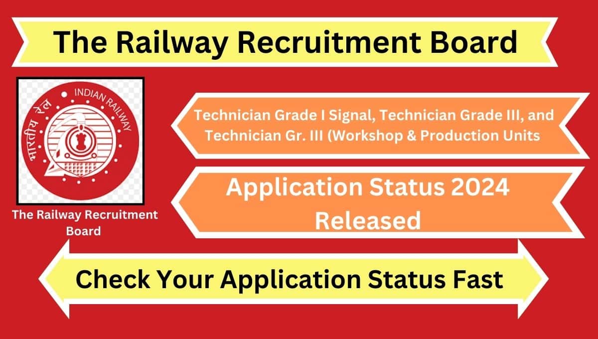 RRB Technician Application Status 2024