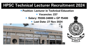 HPSC Lecturer Recruitment 2024 - Apply Online for 237 Vacancies