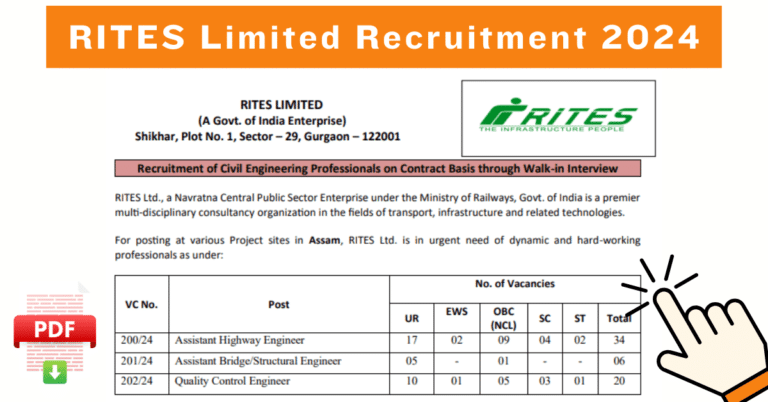 RITES Limited Recruitment 2024