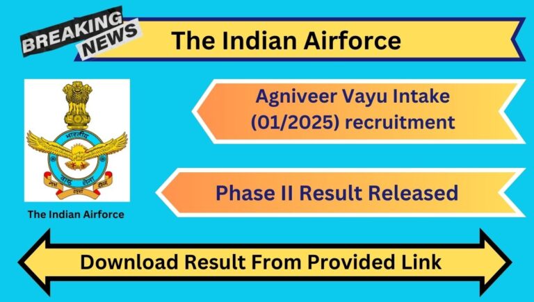 Agniveer Vayu Intake (01/2025) Result 2024