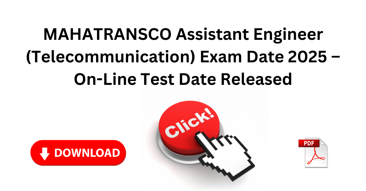 MAHATRANSCO Assistant Engineer (Telecommunication) Exam Date 2025