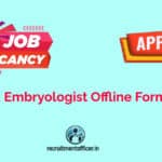 JIPMER Embryologist Offline Form 2025