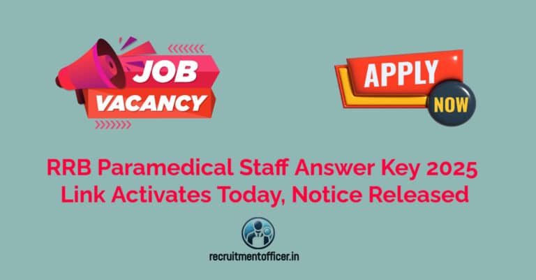 RRB Paramedical Staff Answer Key 2025