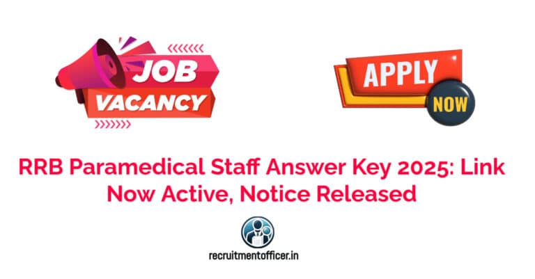 RRB Paramedical Staff Answer Key 2025