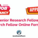 SDAU Senior Research Fellow, Junior Research Fellow Online Form 2025