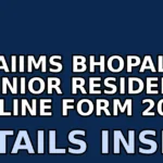 aiims bhopal senior resident online form 2025