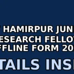 nit hamirpur junior research fellow offline form 2025
