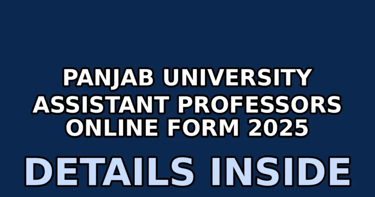 panjab university assistant professors online form 2025