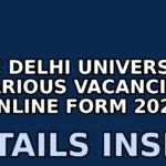 ssc delhi university various vacancies online form 2025