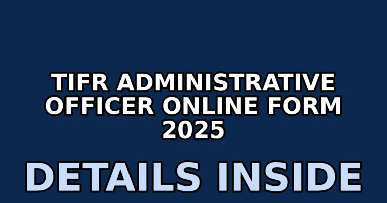 tifr administrative officer online form 2025