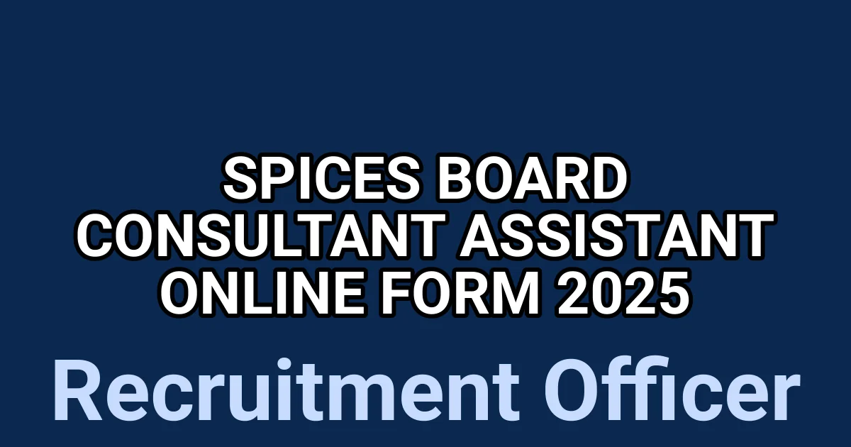 Spices Board Consultant Assistant Online Form 2025 1 tmp fv4s 1e