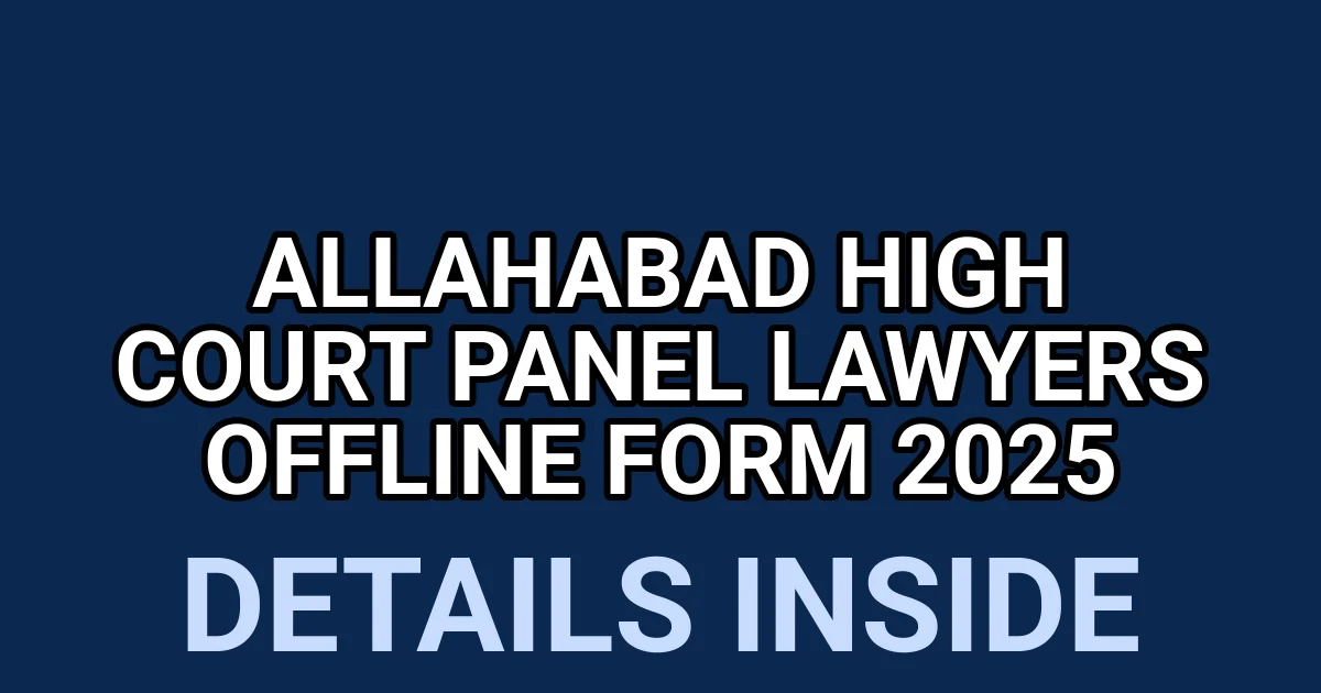 Allahabad High Court Panel Lawyers Offline Form 2025 1