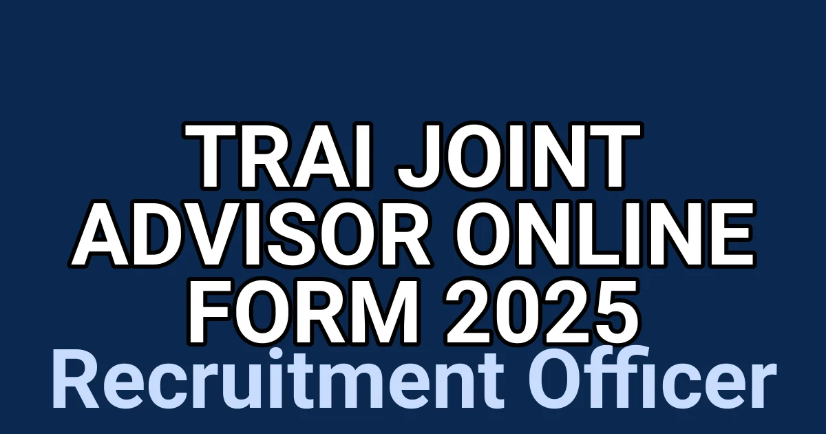 TRAI Joint Advisor Online Form 2025 1 tmprsrt2reb