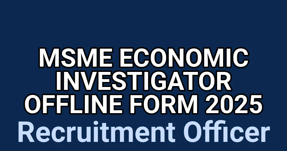 MSME Economic Investigator Offline Form 2025 1
