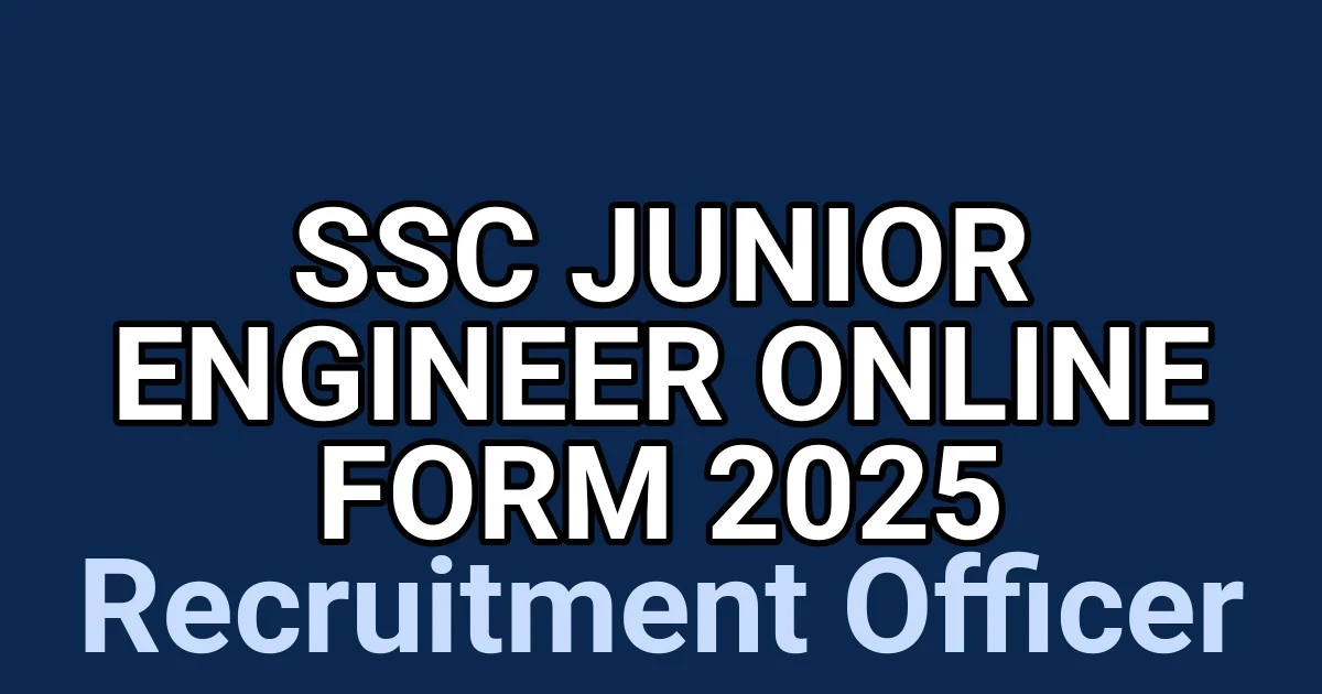 SSC Junior Engineer Online Form 2025 1 tmpbifl 9ih