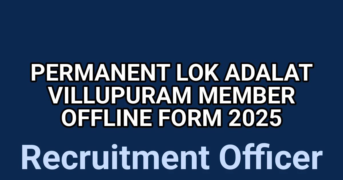 Permanent Lok Adalat Villupuram Member Offline Form 2025 1