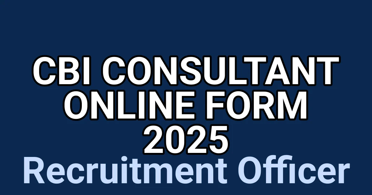 CBI Consultant Online Form 2025 1