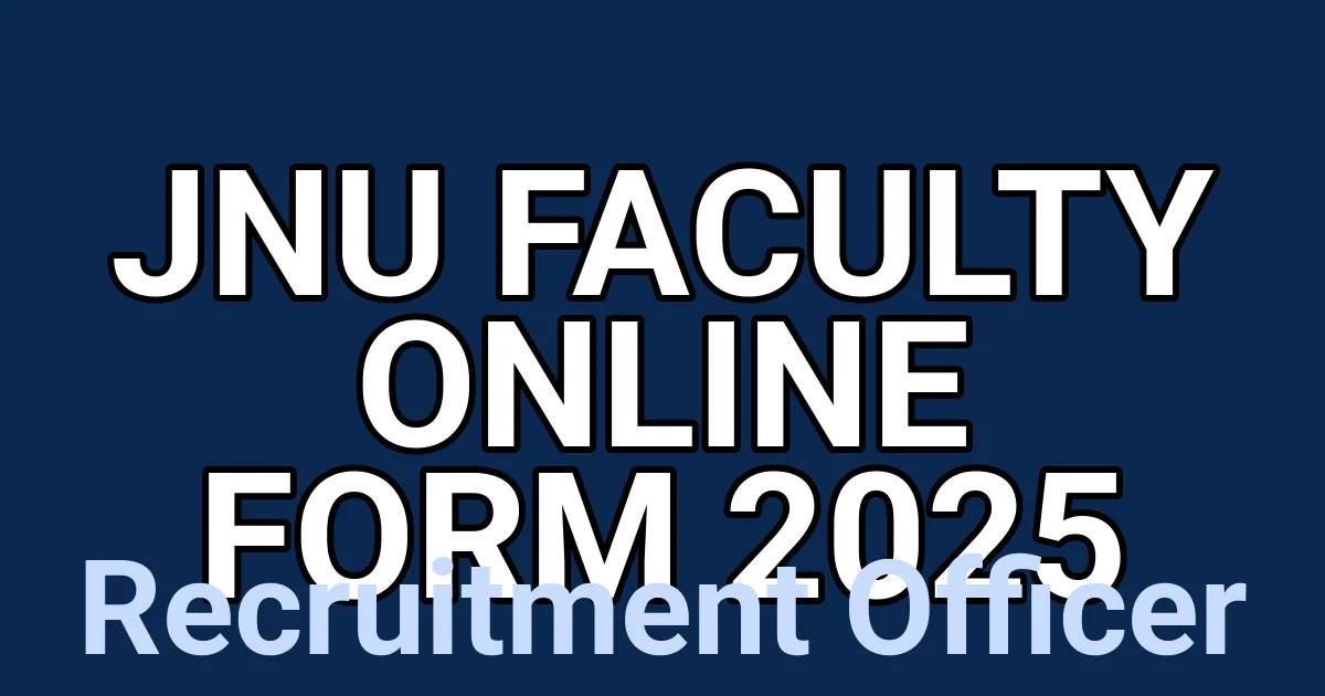 JNU Faculty Online Form 2025 1