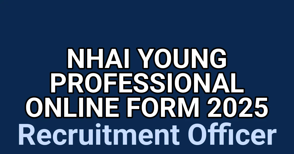 NHAI Young Professional Online Form 2025 1