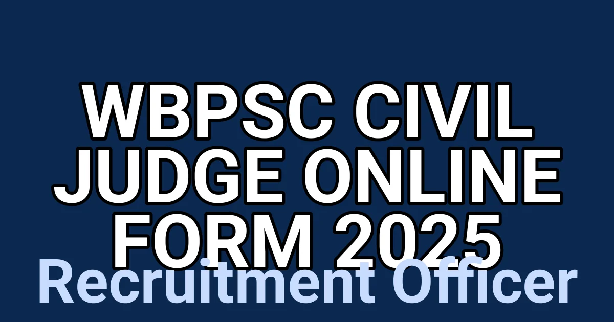 WBPSC Civil Judge Online Form 2025 1