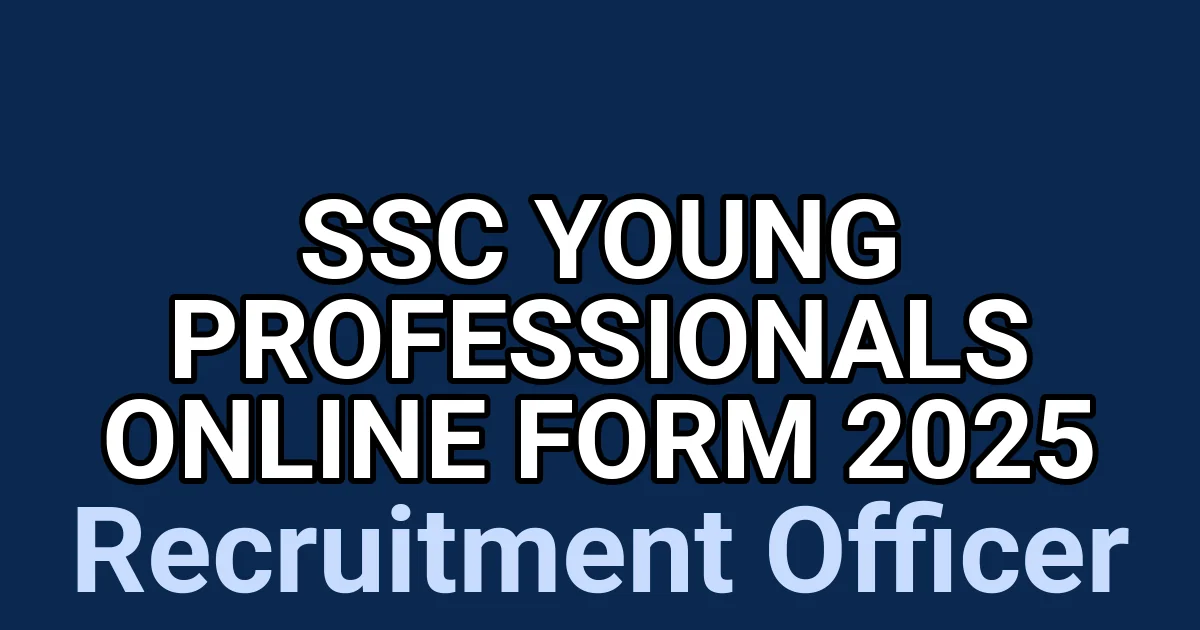 SSC Young Professionals Online Form 2025 1