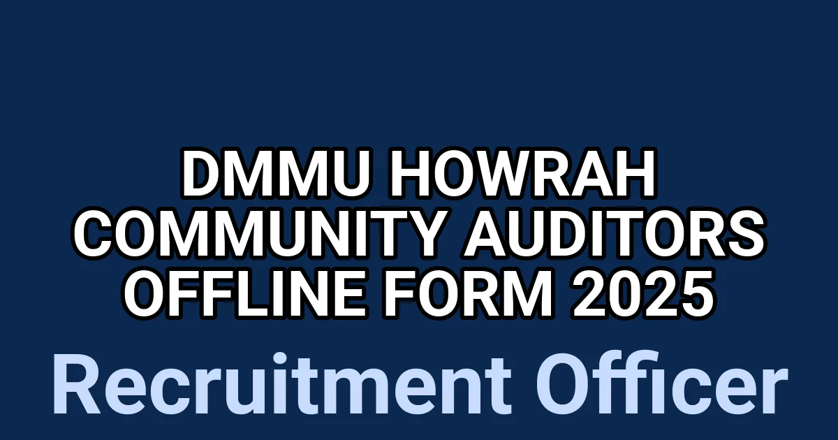 DMMU Howrah Community Auditors Offline Form 2025 1 tmp31m5of5y