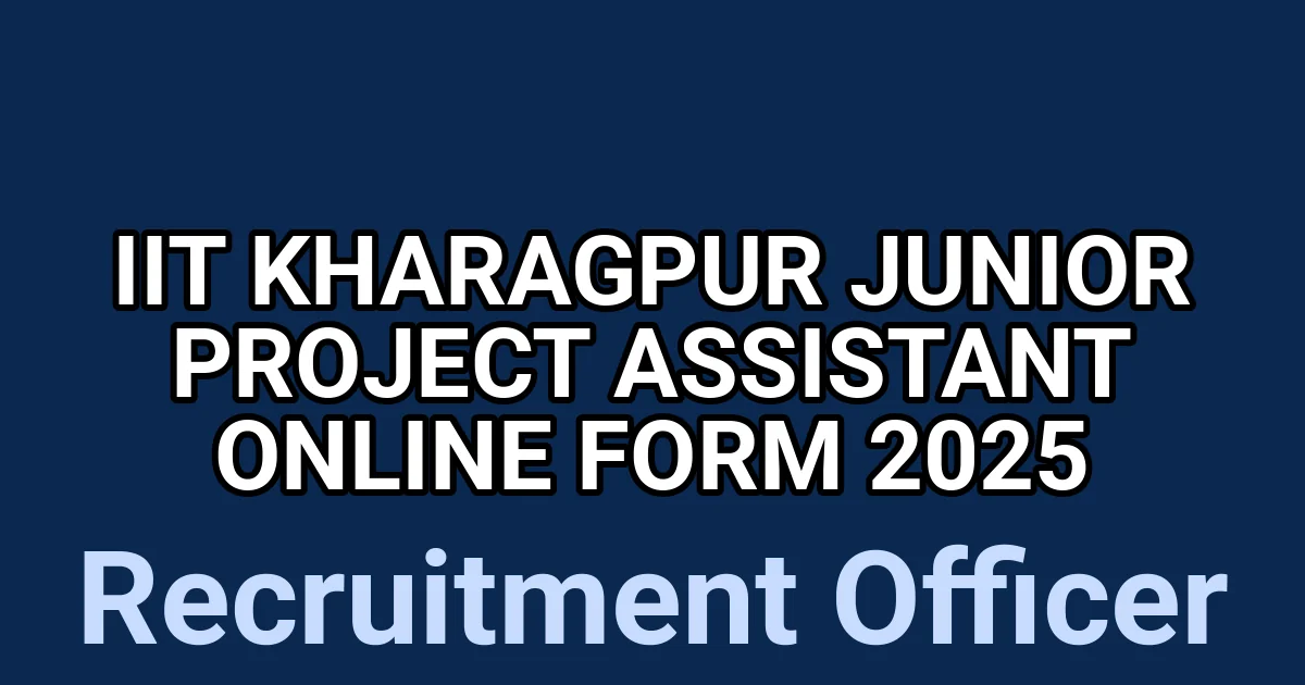 IIT Kharagpur Junior Project Assistant Online Form 2025 1 tmp73j0neis