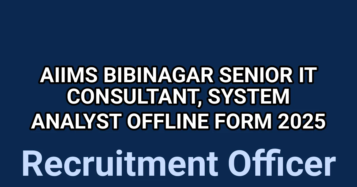 AIIMS Bibinagar Senior IT Consultant, System Analyst Offline Form 2025 1