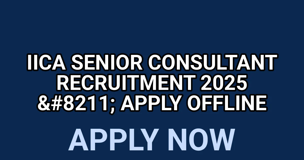 IICA Senior Consultant Recruitment 2025 - Apply Offline 1 tmp17tkpwop
